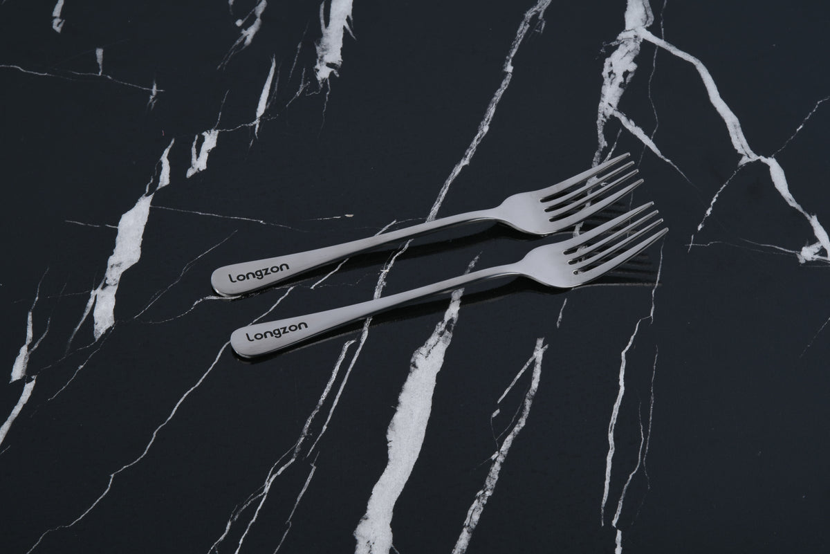 Longzon Stainless Steel Silverware Set, Modern Flatware Set Including Spoons and Forks, Mirror Polished Cutlery for Home Kitchen and Restaurant, Dishwasher Safe