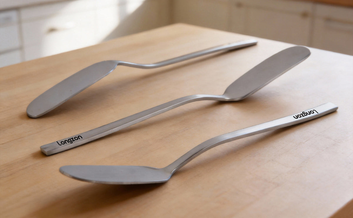 Longzon 316 Stainless Steel Butter Knife,Butter Spreader,Jam Spoon,Multi-Purpose Butter Spreader Knife for Kitchen Restaurant Party,Bread Sandwich Spreader,Dishwasher Safe