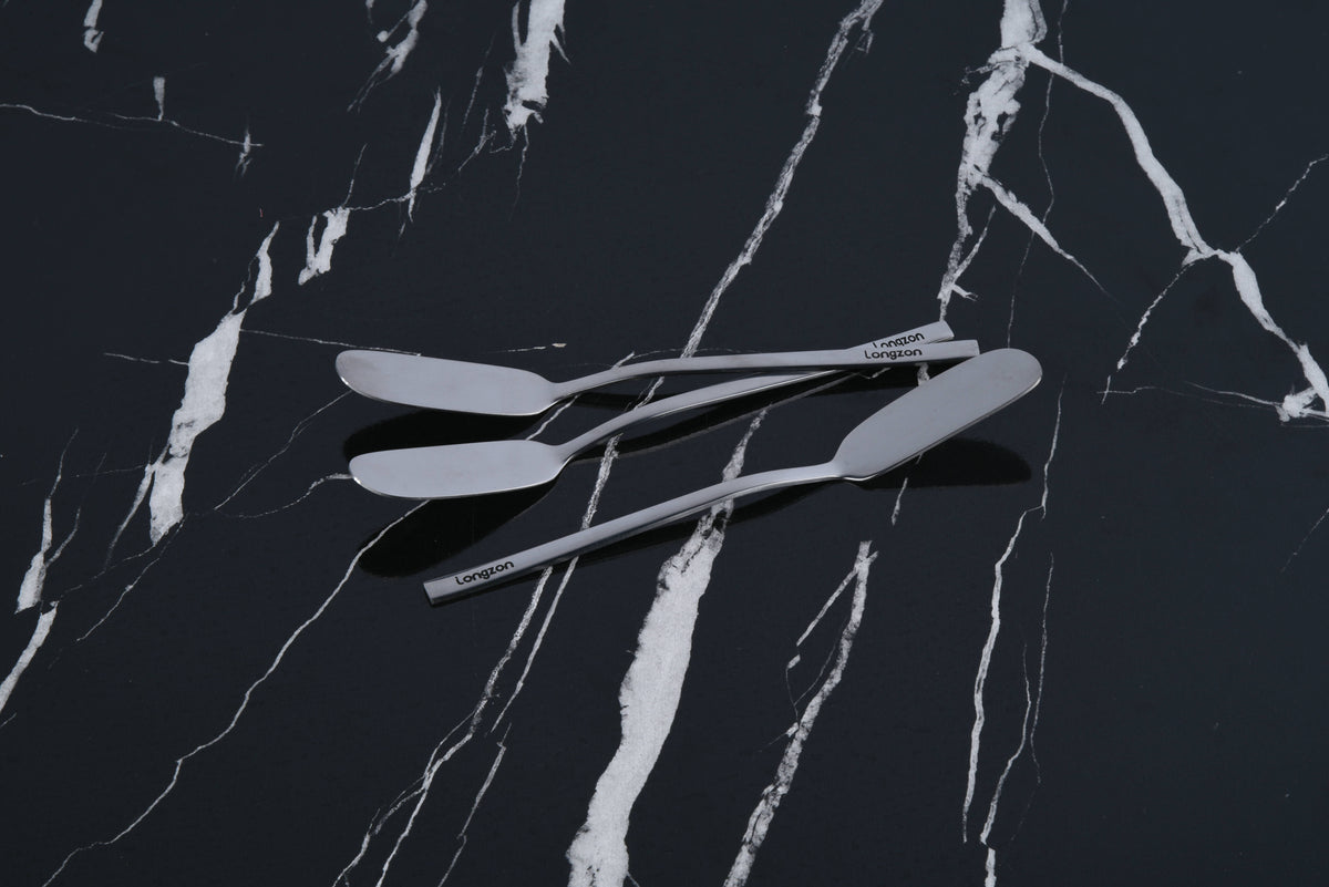 Longzon 316 Stainless Steel Butter Knife,Butter Spreader,Jam Spoon,Multi-Purpose Butter Spreader Knife for Kitchen Restaurant Party,Bread Sandwich Spreader,Dishwasher Safe