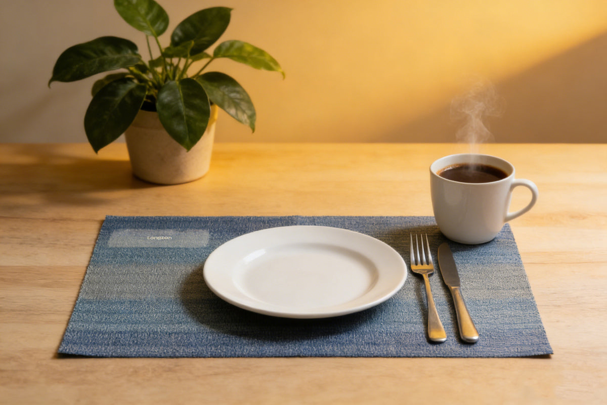 Longzon Heat Resistant Placemats for Dining Table, Non-Slip Washable Table Mats, Durable Crossweave Woven Vinyl Placemats for Kitchen, Indoor and Outdoor Use, Easy to Clean