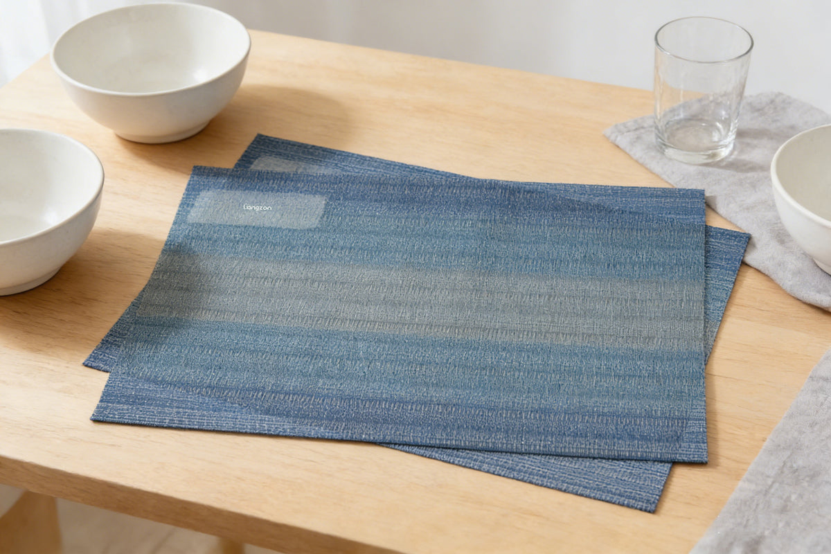 Longzon Heat Resistant Placemats for Dining Table, Non-Slip Washable Table Mats, Durable Crossweave Woven Vinyl Placemats for Kitchen, Indoor and Outdoor Use, Easy to Clean