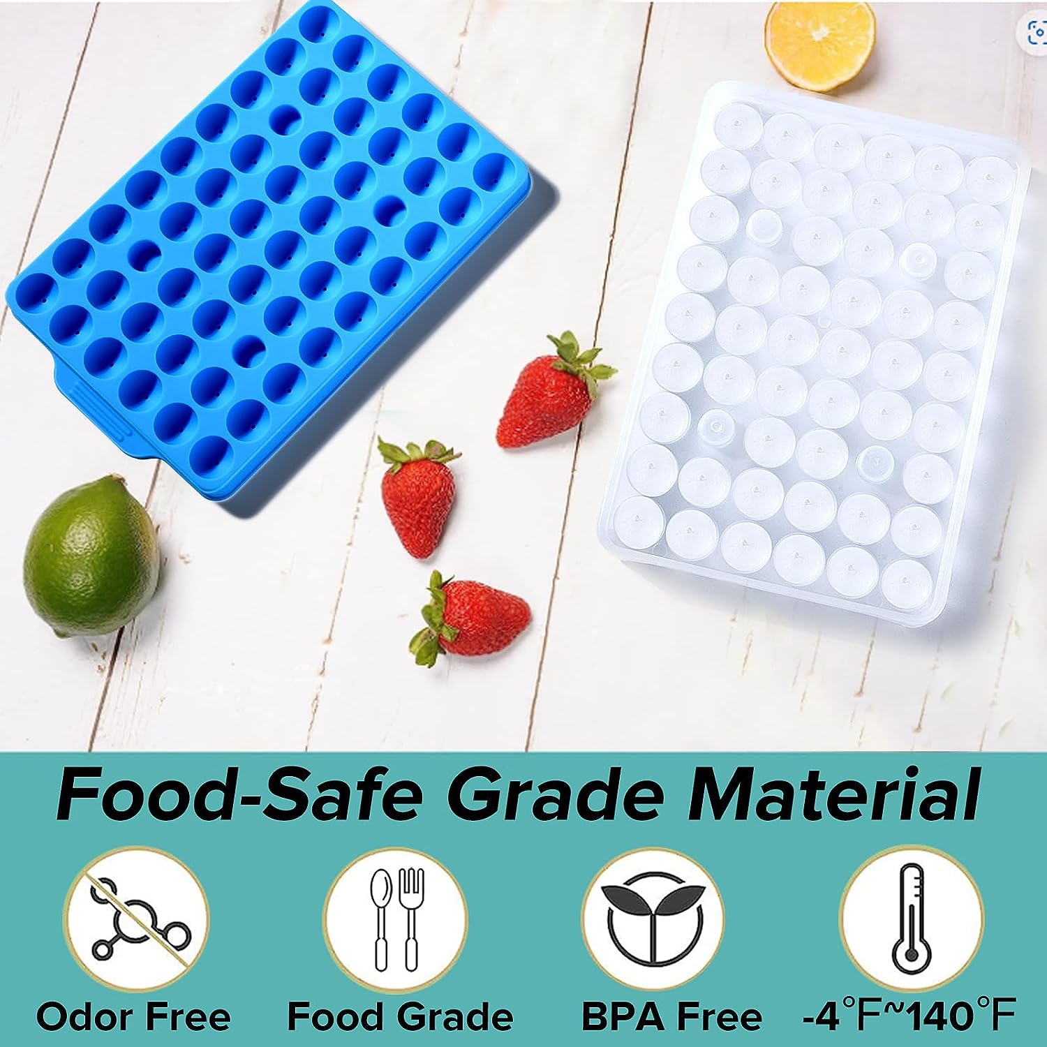 BPA Free Easy Release Mini Silicone Ice Cube Trays with PP Lid