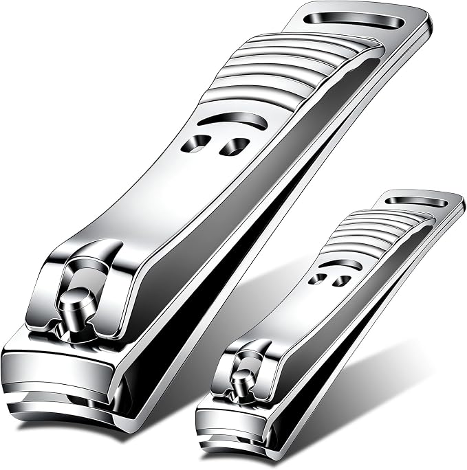 longzon Cortau?as Profesional con Lima y Caja, 2 Acero Inoxidable Alicates Cortadoras de U?as y 1 Lima de U?as para Manos y Pies, Cortau?as Set- Alicates U?as- Corta¨²?as para Hombre y Mujer, Plateado